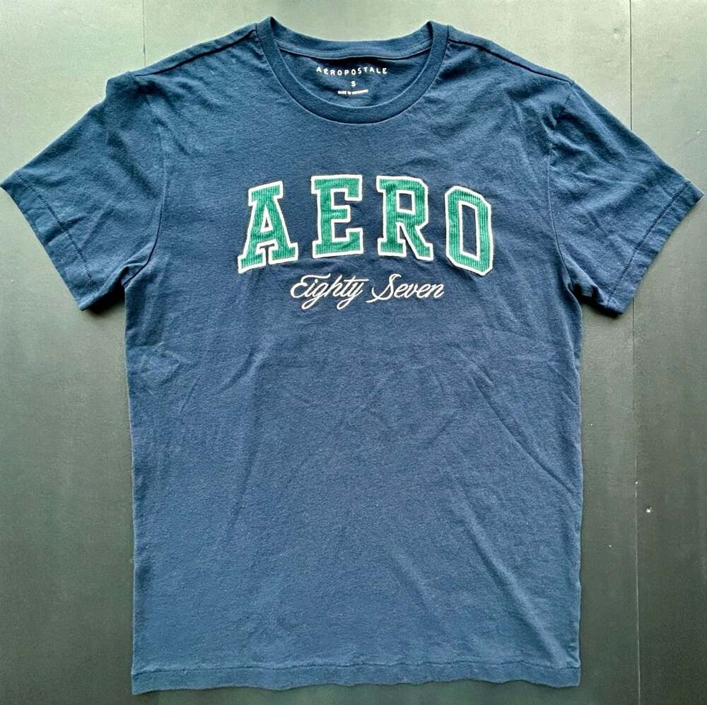 Aeropostale Graphic Tee Size S Blue Eighty Seven Logo